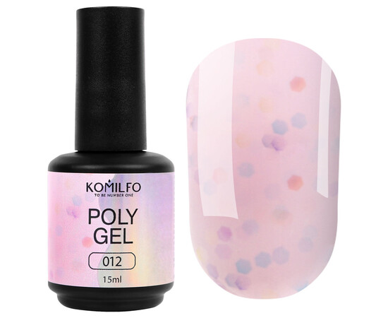 Изображение 2 Жидкий гель с поталью Komilfo PolyGel 012, 15 мл, Объем (мл, г): 15, Цвет: 012