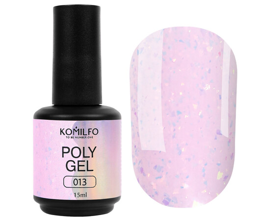 Изображение 2 Жидкий гель с поталью Komilfo PolyGel 013, 15 мл, Объем (мл, г): 15, Цвет: 013