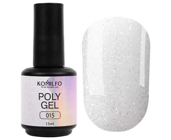 Изображение 2 Жидкий гель с поталью Komilfo PolyGel 015, 15 мл, Объем (мл, г): 15, Цвет: 015