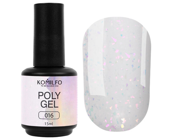 Изображение 2 Жидкий гель с поталью Komilfo PolyGel 016, 15 мл, Объем (мл, г): 15, Цвет: 016
