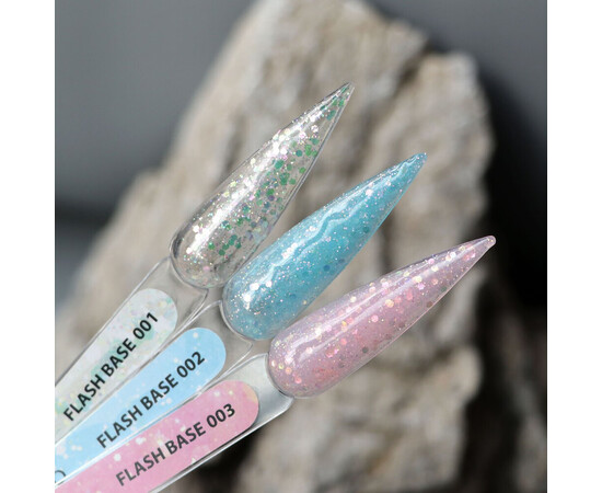 Зображення 4 База з блискітками Komilfo Flash Base 001, 15 мл, Об'єм (мл, г): 15, Колір: 001