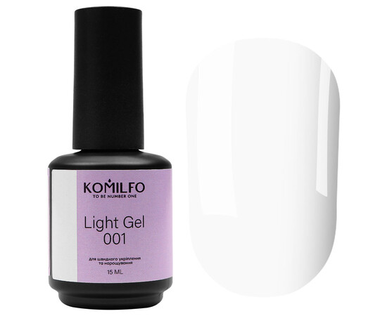 Изображение 2 Жидкий гель для наращивания Komilfo Light Gel 001, 15 мл, Объем (мл, г): 15, Цвет: 001