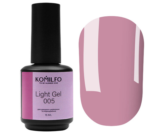 Зображення 2 Рідкий гель для нарощування Komilfo Light Gel 005, 15 мл, Об'єм (мл, г): 15, Колір: 005