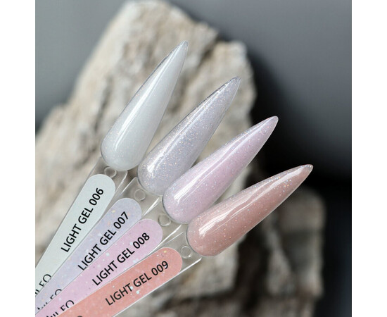 Зображення 5 Рідкий гель для нарощування з блискітками Komilfo Light Gel 008, 15 мл, Об'єм (мл, г): 15, Колір: 008