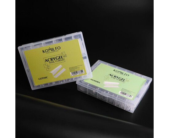 Зображення 6 Верхні форми Komilfo Acry Gel Top Nail Forms Modern сучасний миндаль, 120 шт