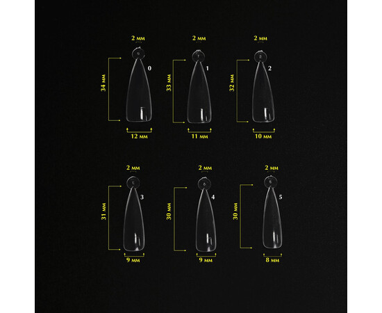 Зображення 2 Верхні форми Komilfo Acry Gel Top Nail Forms Almond миндаль, 120 шт