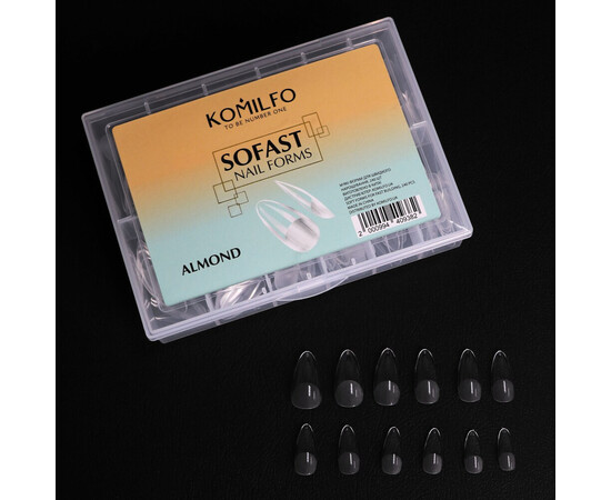 Зображення 4 Верхні форми Komilfo SoFast Nail Forms Almond миндаль, 240 шт