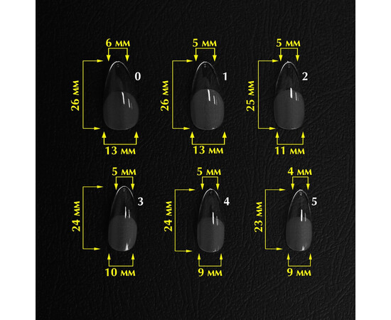 Зображення 2 Верхні форми Komilfo SoFast Nail Forms Almond миндаль, 240 шт