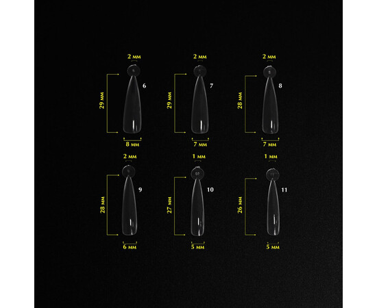 Зображення 3 Верхні форми Komilfo Acry Gel Top Nail Forms Almond миндаль, 120 шт