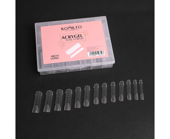 Зображення 4 Верхні форми Komilfo Top Nail Forms Long Arch арочні, довгі, 130 шт