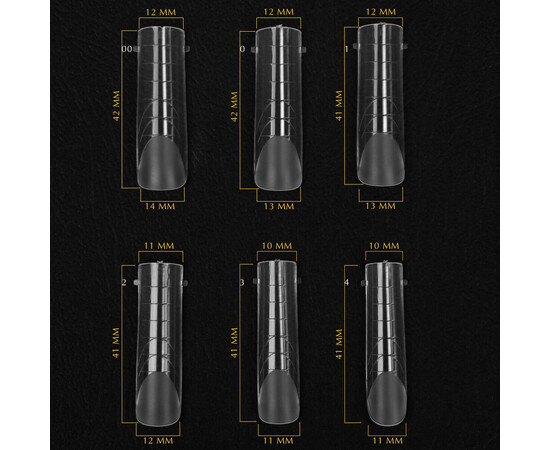 Зображення 2 Верхні форми Komilfo Top Nail Forms Long Arch арочні, довгі, 130 шт