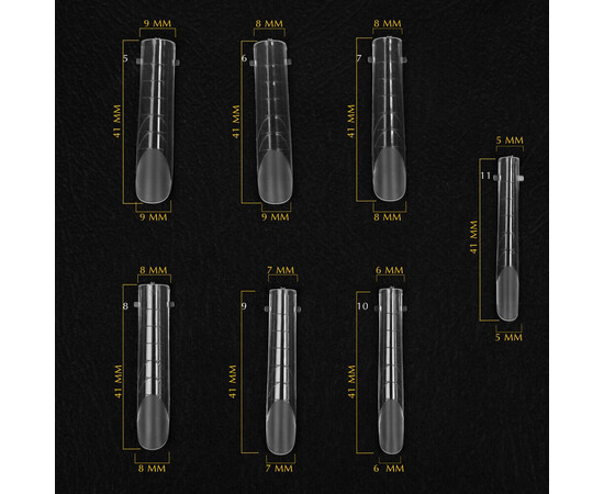 Зображення 3 Верхні форми Komilfo Top Nail Forms Long Arch арочні, довгі, 130 шт