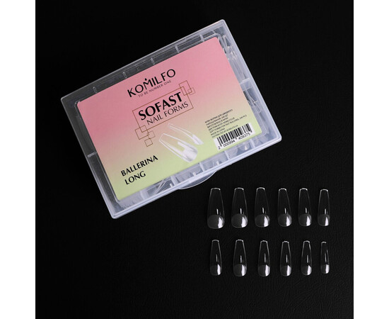 Зображення 4 Верхні форми Komilfo SoFast Nail Forms Ballerina Long балерина довгі, 240 шт