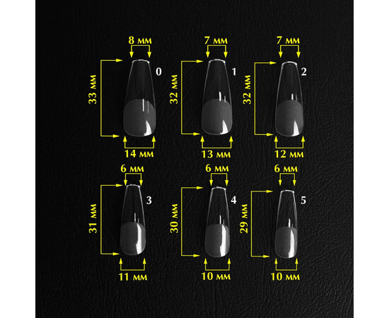 Зображення 2 Верхні форми Komilfo SoFast Nail Forms Ballerina Long балерина довгі, 240 шт