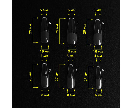 Зображення 3 Верхні форми Komilfo SoFast Nail Forms Ballerina Long балерина довгі, 240 шт