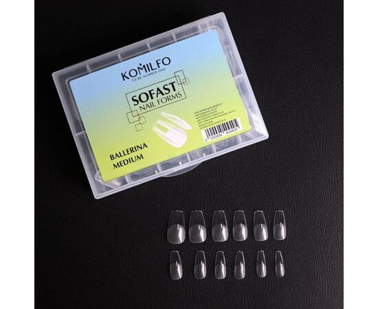 Зображення 4 Верхні форми Komilfo SoFast Nail Forms Ballerina Medium балерина середні, 240 шт