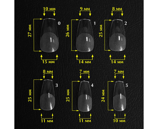 Зображення 2 Верхні форми Komilfo SoFast Nail Forms Ballerina Medium балерина середні, 240 шт