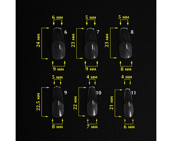Зображення 3 Верхні форми Komilfo SoFast Nail Forms Ballerina Medium балерина середні, 240 шт