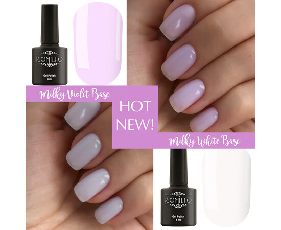 Зображення 3 База для гель-лаку Komilfo Milky Violet Base, 15 мл, Об'єм (мл, г): 15