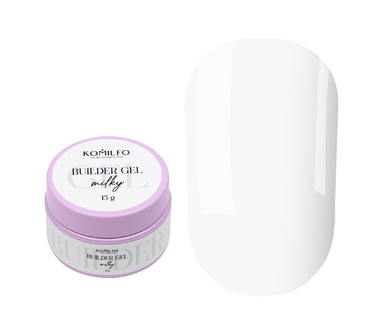 Зображення 2 Гель для нарощування Komilfo Builder Gel Milky, 15 г, Об'єм (мл, г): 30, Колір: Milky