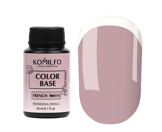 Зображення 2 База для гель-лаку Komilfo Color Base French 014, барило 30 мл, Об'єм (мл, г): 30, Колір: 014