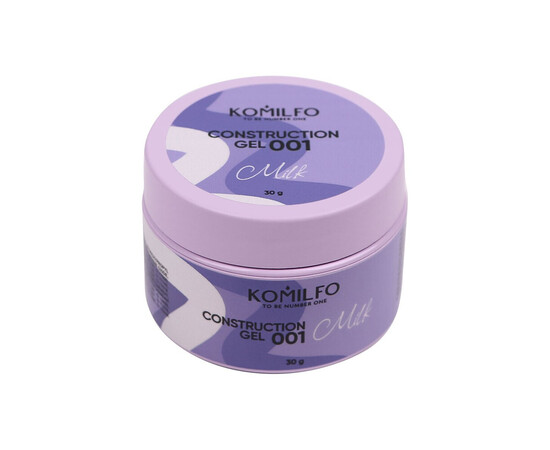 Зображення 2 Гель для донарощування Komilfo Construction Gel 001 Milk, 30 г, Об'єм (мл, г): 30, Колір: 001