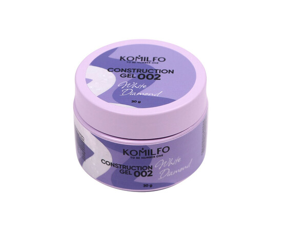Зображення 2 Гель для донарощування Komilfo Construction Gel 002 White Diamond, 30 г, Об'єм (мл, г): 30, Колір: 002