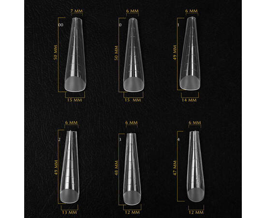 Зображення 2 Верхні форми Komilfo Top Nail Forms Long Gothic довгий готичний миндаль, 130 шт