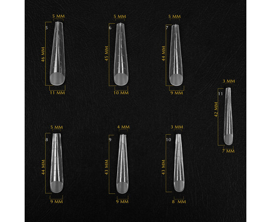 Зображення 3 Верхні форми Komilfo Top Nail Forms Long Gothic довгий готичний миндаль, 130 шт