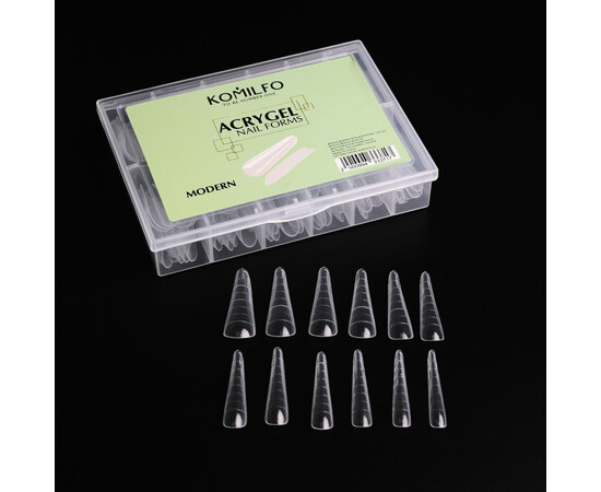 Зображення 4 Верхні форми Komilfo Acry Gel Top Nail Forms Modern сучасний миндаль, 120 шт