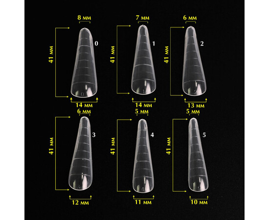 Зображення 2 Верхні форми Komilfo Acry Gel Top Nail Forms Modern сучасний миндаль, 120 шт