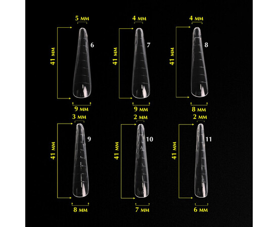 Зображення 3 Верхні форми Komilfo Acry Gel Top Nail Forms Modern сучасний миндаль, 120 шт