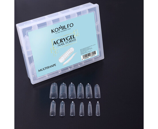 Изображение 4 Верхние формы Komilfo Acry Gel Top Nail Forms Multishape универсальные, 120 шт