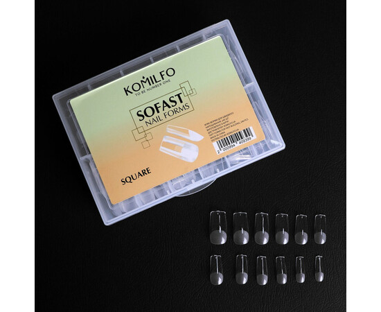 Изображение 4 Верхние формы Komilfo SoFast Nail Forms Square квадрат, 240 шт