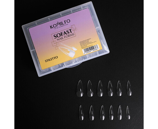 Зображення 4 Верхні форми Komilfo SoFast Nail Forms Stiletto, 240 шт