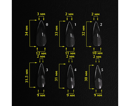 Зображення 2 Верхні форми Komilfo SoFast Nail Forms Stiletto, 240 шт