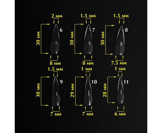 Зображення 3 Верхні форми Komilfo SoFast Nail Forms Stiletto, 240 шт