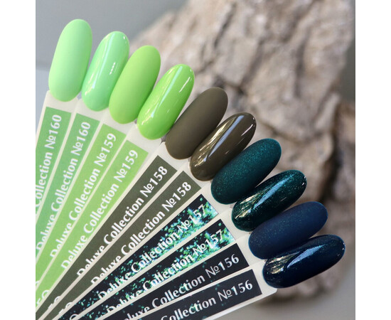 Зображення 3 Гель-лак Komilfo Deluxe Series D160 салатовий, емаль, 8 мл, Об'єм (мл, г): 8, Колір: 160