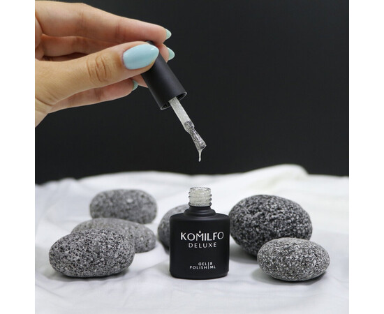 Зображення 4 Топ із срібним мікроблиском без липкого шару Komilfo No Wipe Silver Top, 8 мл