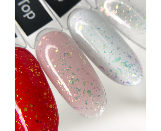 Изображение 5 Топ с блестками без липкого слоя Komilfo No Wipe Chameleon Top, 8 мл