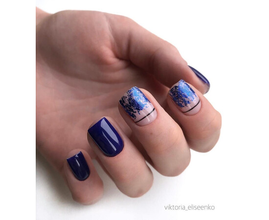 Зображення 4 Гель-лак Komilfo Deluxe Series D129 приглушений темно-синій, емаль, 8 мл, Об'єм (мл, г): 8, Колір: 129