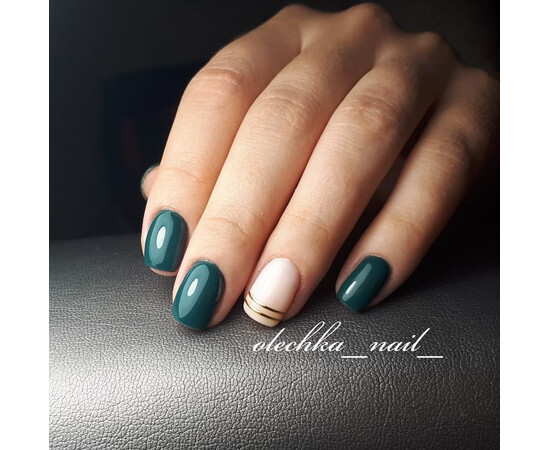 Зображення 4 Гель-лак Komilfo Deluxe Series D154 темний бірюзово-зелений, емаль, 8 мл, Об'єм (мл, г): 8, Колір: 154