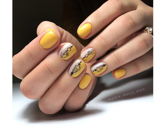 Зображення 4 Гель-лак Komilfo Deluxe Series D166 темно-жовтий, емаль, 8 мл, Об'єм (мл, г): 8, Колір: 166