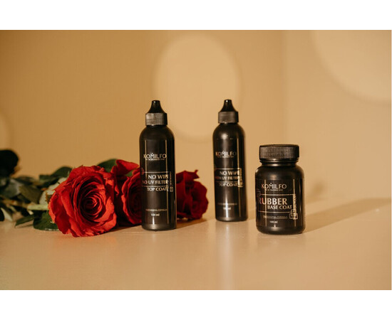 Изображение 3 Топ без липкого слоя с УФ фильтрами Komilfo No Wipe with UV Filtres Top, 100 мл (бочонок с носиком), Объем (мл, г): 100