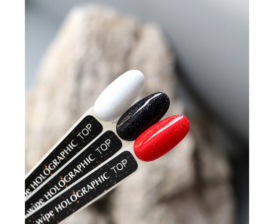 Зображення 3 Топ з блискітками голографічний без липкого шару Komilfo No Wipe Holographic Top, 8 мл