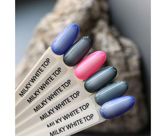 Зображення 2 Топ молочний без липкого шару Komilfo No Wipe Milky White Top, 8 мл, Об'єм (мл, г): 8, Колір: White