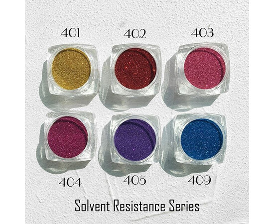 Зображення 5 Блискітки Komilfo Solvent Resistance Series 405, розмір 0.1 мм, 2.5 г, Колір: 405