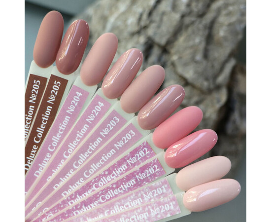 Зображення 2 Гель-лак Komilfo Deluxe Series D201 світло-рожевий з шиммером для френча, 8 мл, Об'єм (мл, г): 8, Колір: 201