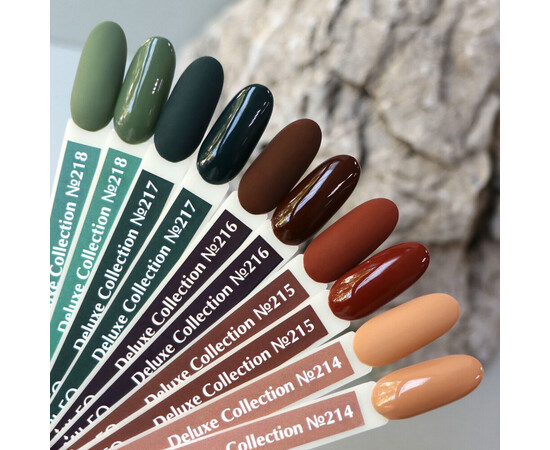 Зображення 2 Гель-лак Komilfo Deluxe Series D218 приглушений зеленувато-бірюзовий, емаль, 8 мл, Об'єм (мл, г): 8, Колір: 218