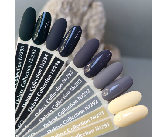 Зображення 3 Гель-лак Komilfo Deluxe Series D294 сіро-синій, емаль, 8 мл, Об'єм (мл, г): 8, Колір: 294